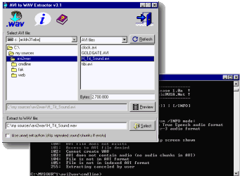 AVI to WAV - GUI and command line version screenshot